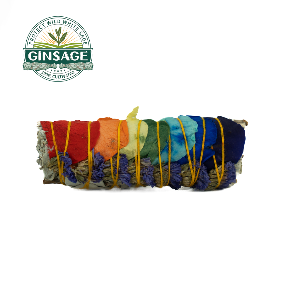 7 Chakra White Sage Smudge Stick 4 INCH 41G/PIECES