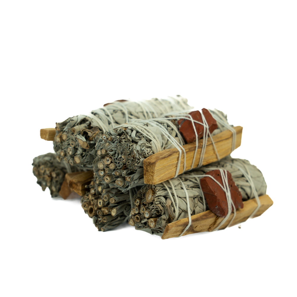 Red Jasper & White Sage & Palo Santo Smudge Stick 4 INCH 50G/PIECES